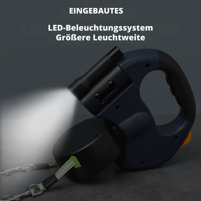 Doppelte Ausziehbare Hundeleine 3 m – LED-Gassi-Leine mit 360° Verwicklungsfrei-System