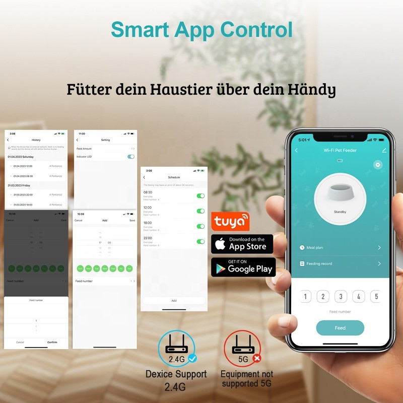 Automatischer 6L Haustier Feeder mit App