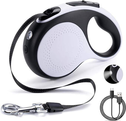 Automatische Einziehbare Gassi-Leine mit Taschenlampe & Reflexstreifen
